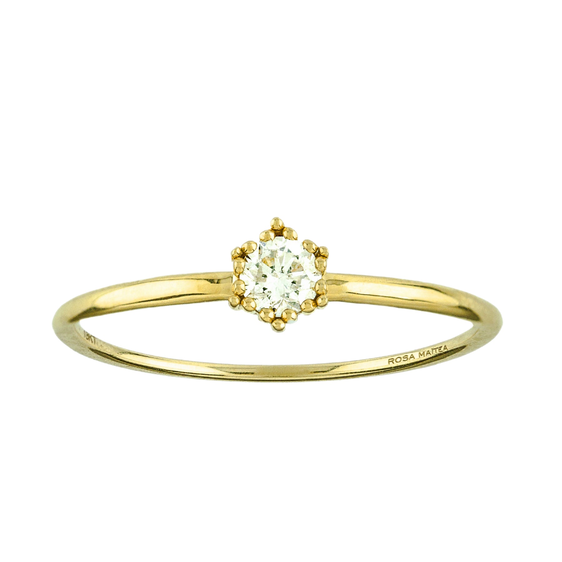 Ethical Spread Love Engagement Ring 18k Recycled Gold Recycled Diamonds Rosa Maitea